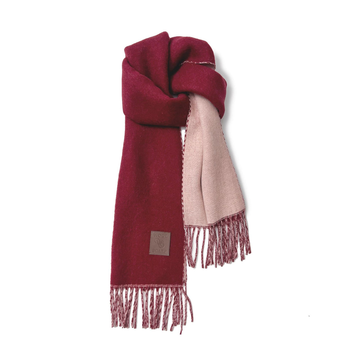 Women’s Extra-Long Two-Tone Winter Scarf with Fringe