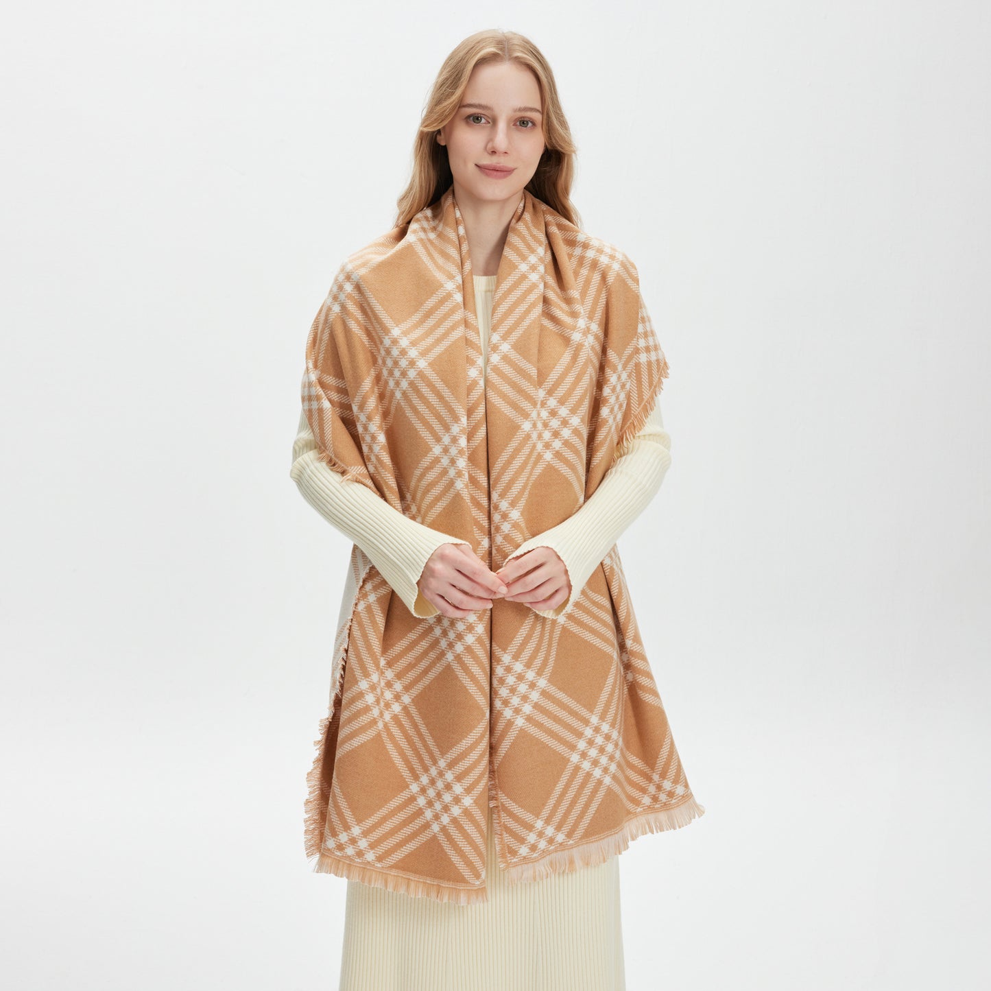 Women’s Oversized Plaid Blanket Scarf Wrap