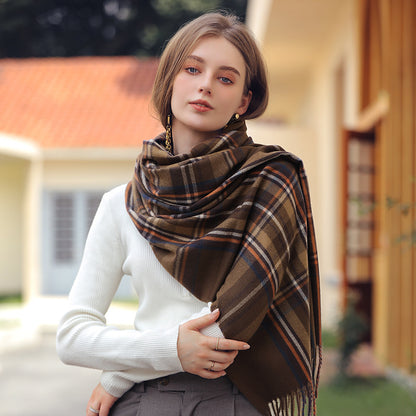 Women’s Plaid Winter Scarf Shawl Wrap