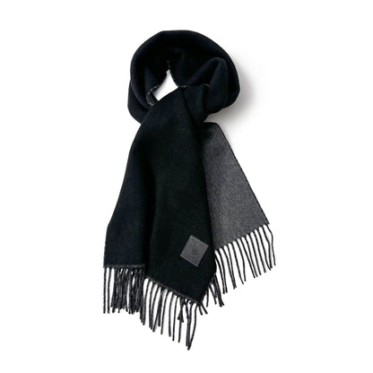 Women’s Extra-Long Two-Tone Winter Scarf with Fringe