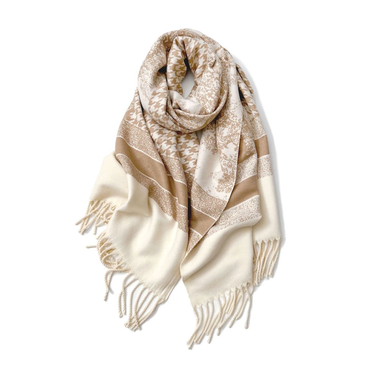 Women’s Extra-Long Houndstooth Winter Scarf Shawl Wrap