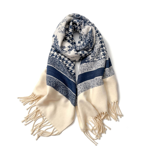 Women’s Extra-Long Houndstooth Winter Scarf Shawl Wrap