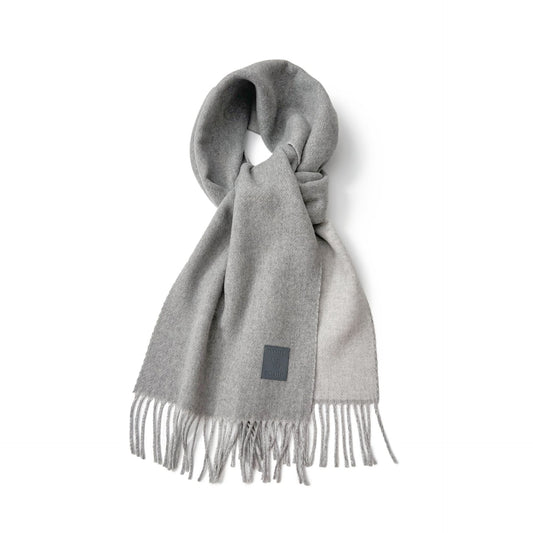 Women’s Extra-Long Two-Tone Winter Scarf with Fringe