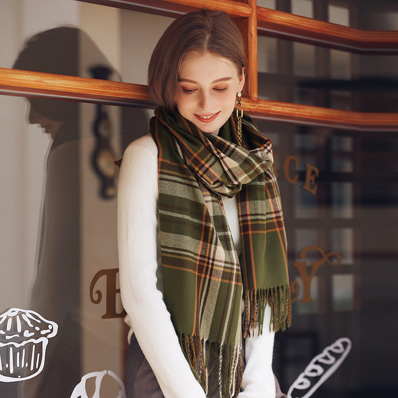 Women’s Plaid Winter Scarf Shawl Wrap