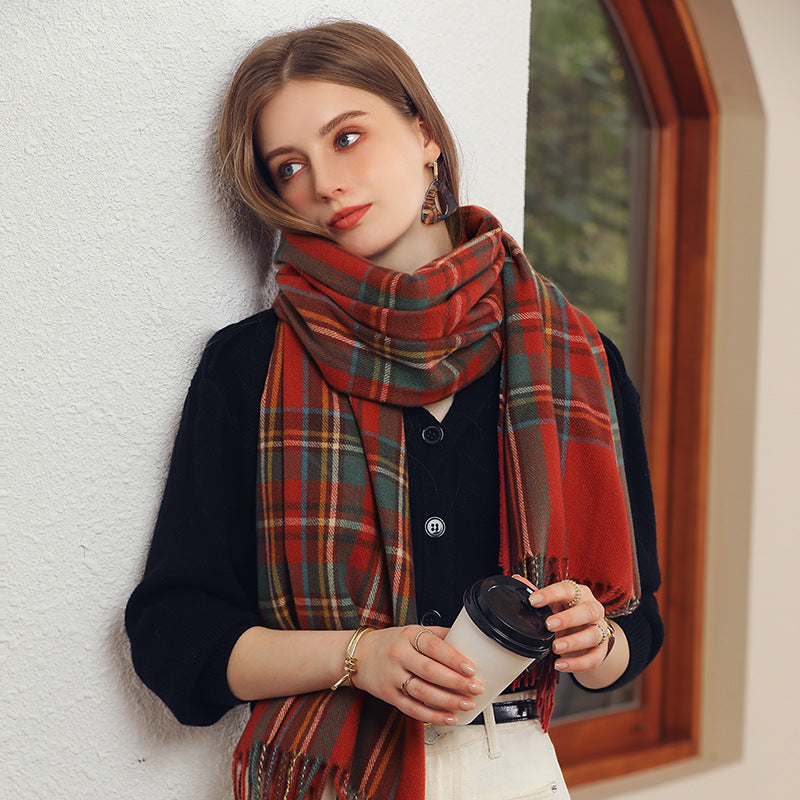 Women’s Plaid Winter Scarf Shawl Wrap